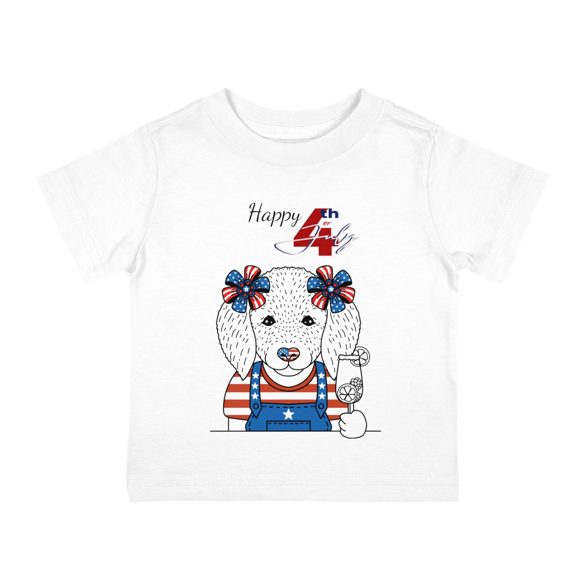 Happy 4th of July Cute Dog design Infant Shirt, Baby Tee, Infant Tee
