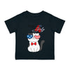 Load image into Gallery viewer, Happy 4th of July American Flag Cat Design Infant Shirt, Baby Tee, Infant Tee