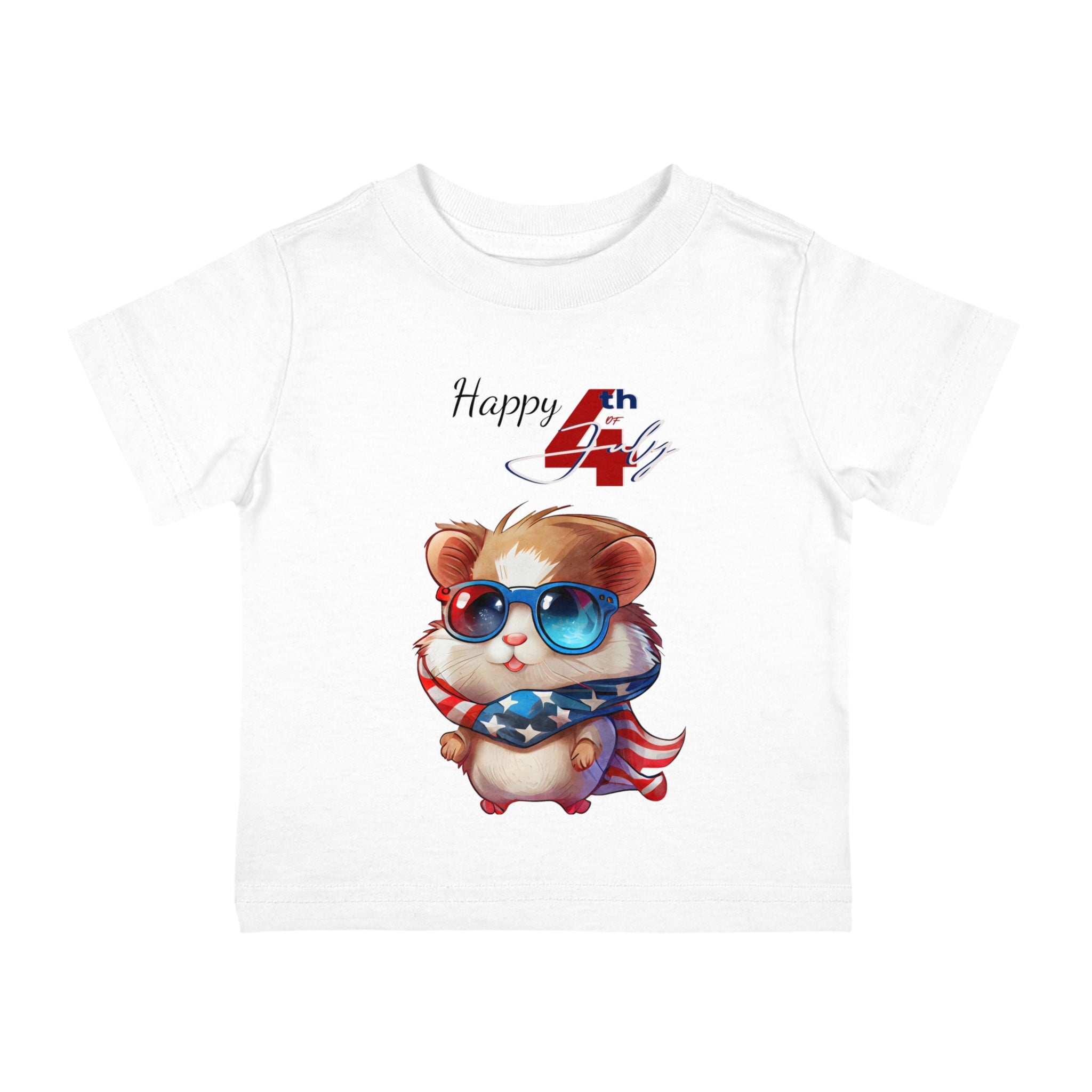 Happy 4th of July Guinea Pic Design  Infant Shirt, Baby Tee, Infant Tee