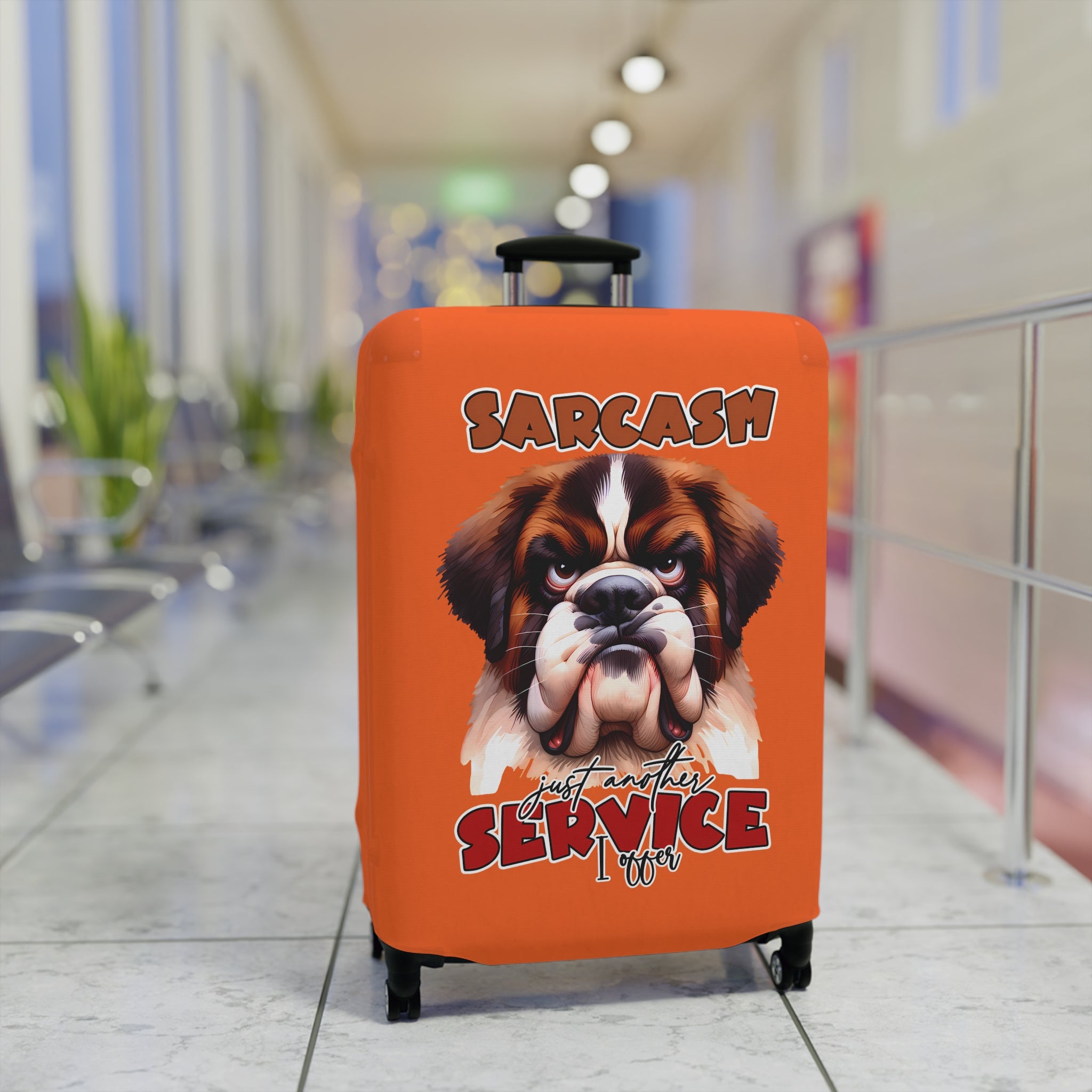 Funny Sarcastic Dog Luggage Cover, Just Another Service I Offer, Unique Gift for Dog Lovers, Hilarious Luggage Cover, Cute Dog Lover's Luggage Cover