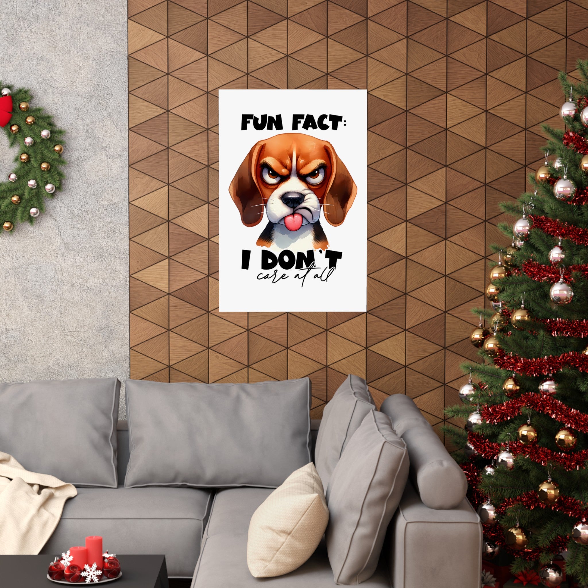 Funny Dog Wall Art Poster, Fun Fact I Don't Care At All, Humorous Pet Quote Art, Sassy Pet Lover Decor, Gift for Dog Owners Matte Vertical Posters