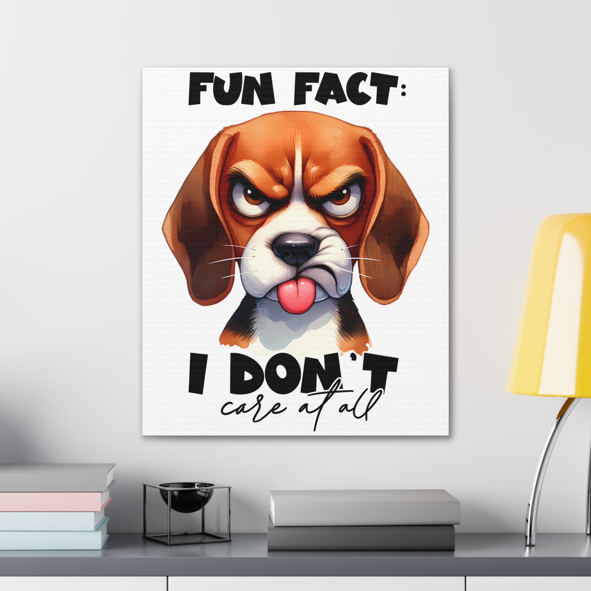 Funny Dog Wall Art, Beagle Art Print, Animal Lover Gift, Humorous Art Decor, Dog Lover Poster, Cute Dog Illustration, Bedroom Wall Art Canvas Gallery Wraps