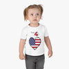 Load image into Gallery viewer, Happy 4th of July American Flag Big Heart design Infant Shirt, Baby Tee, Infant Tee