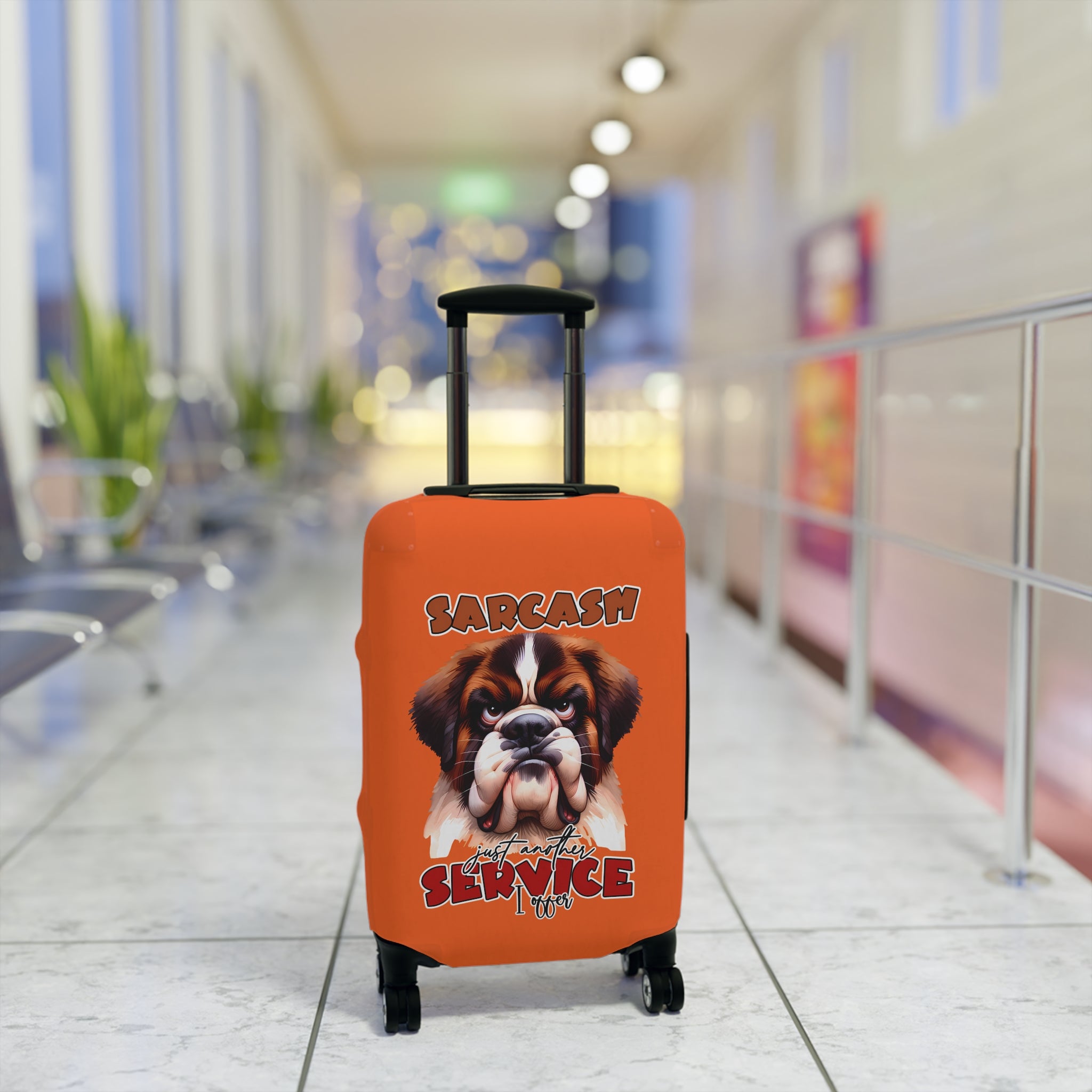 Funny Sarcastic Dog Luggage Cover, Just Another Service I Offer, Unique Gift for Dog Lovers, Hilarious Luggage Cover, Cute Dog Lover's Luggage Cover