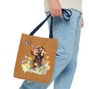 Labrador Retriever Flowerly Tote Bag