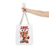 Love Is In The Air Giraffe Tote Bag, Cute Coffee Lover Giraffe Tote Bag, Funny Giraffe With Rose Tote Bag, Valentine's Day Gift Tote Bag Tote Tote Bag