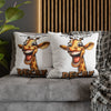 Funny Giraffe Pillow Cover, Want to Hear a Joke Decaf, Humorous Animal Print Pillow Cover, Cute Novelty Home Decor, Unique Gift Idea Spun Polyester Square Pillowcase