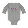 Load image into Gallery viewer, America 3 Hearts Long Sleeve Baby Bodysuit
