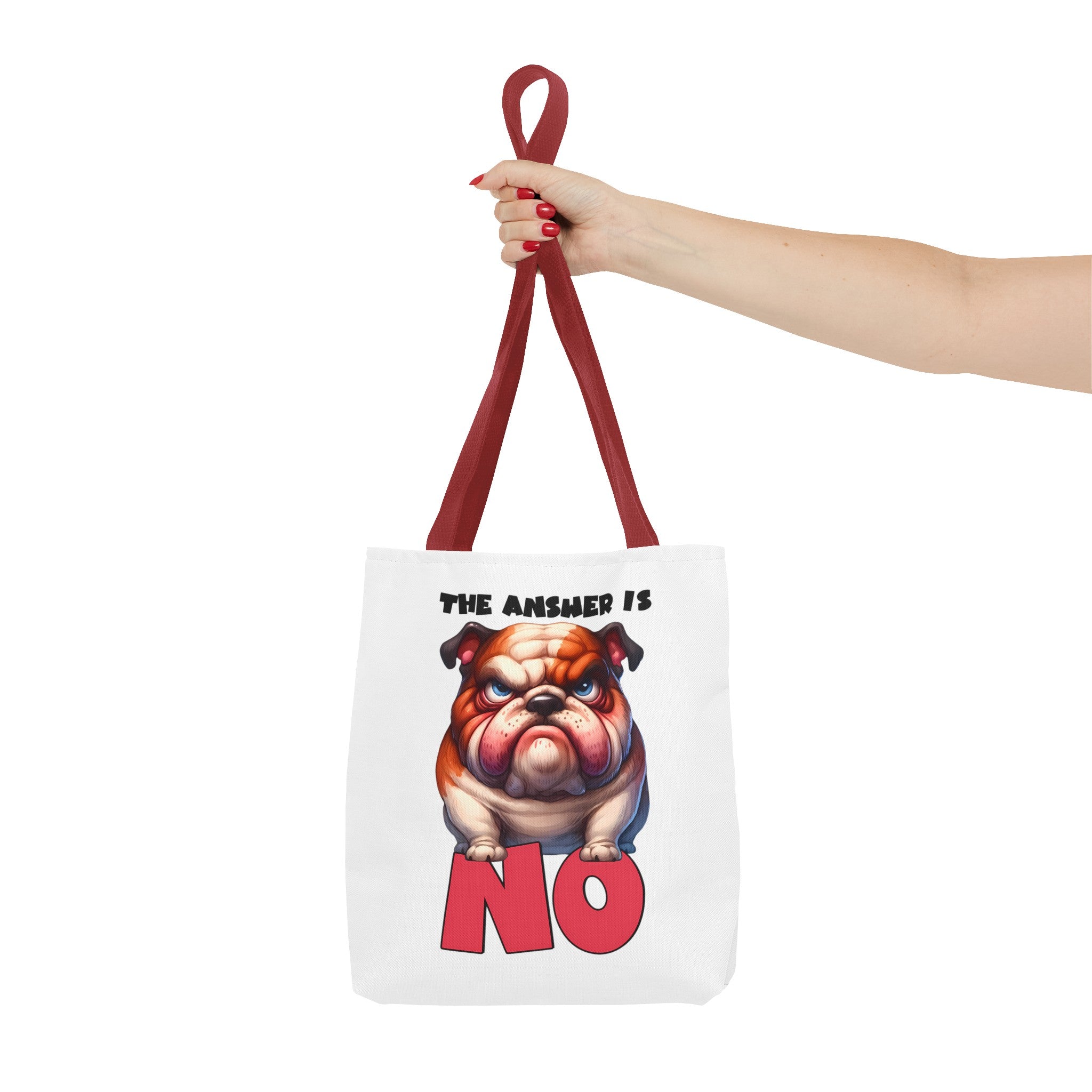 Funny Bulldog Tote Bag, The Answer Is No Graphic Tote, Cute Dog Illustration, Reusable Shopping Bag, Gift for Dog Lovers, Pet-themed Tote Tote Tote Bag