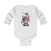 Load image into Gallery viewer, Happy 4th of July Cat Long Sleeve Baby Bodysuit