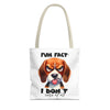 Fun Fact Dog Tote Bag, Funny Dog Tote Bag, Cute Dog Tote Bag, Animal Lover Tote Bag, Gift for Dog Lovers, Novelty Tote Bag Tote Tote Bag