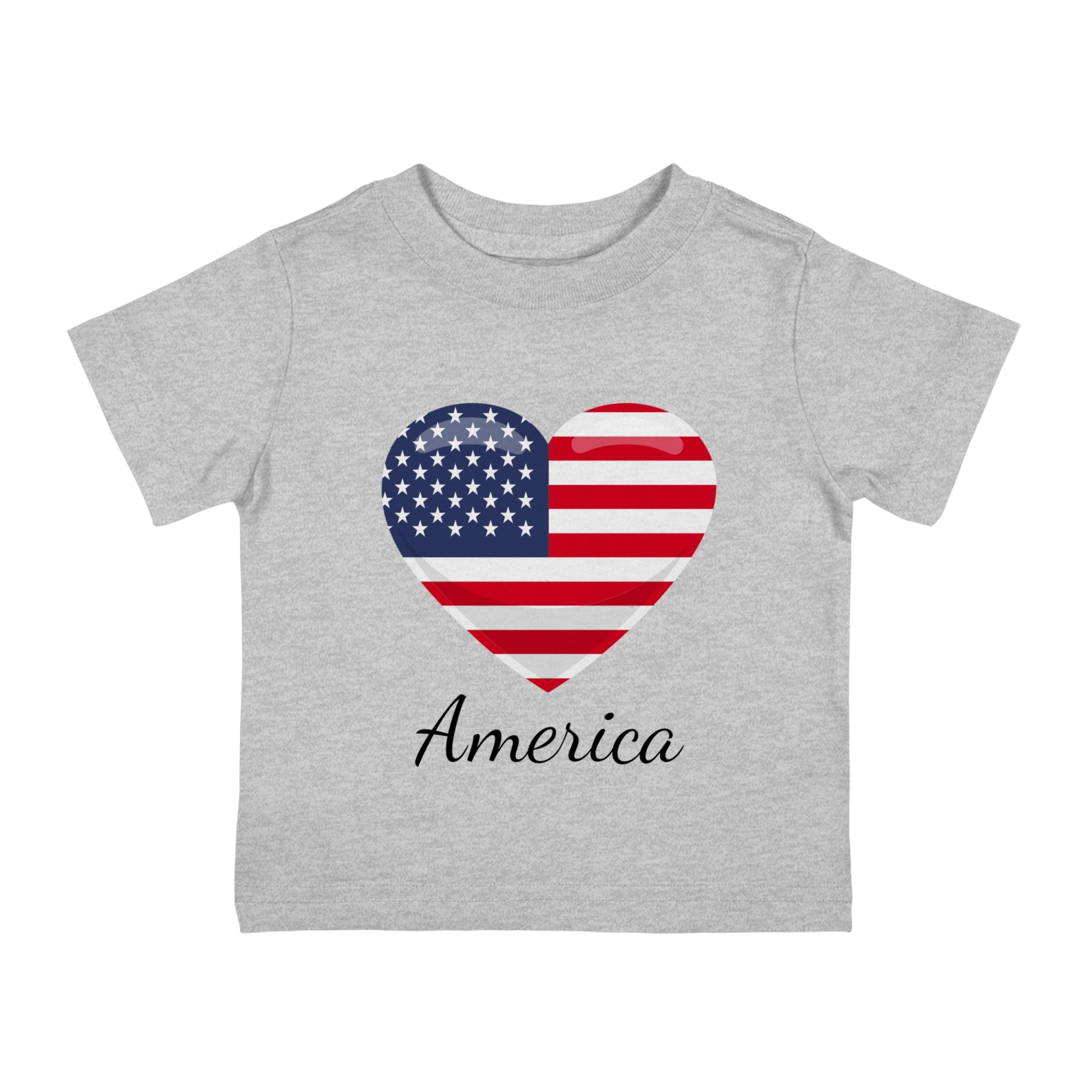 America Big Heart Infant Shirt, Baby Tee, Infant Tee