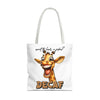 Funny Giraffe Tote Bag, Want to Hear a Joke Decaf Design, Cute Animal Humor, Unique Gift Idea, Reusable Shopping Bag Tote Tote Bag