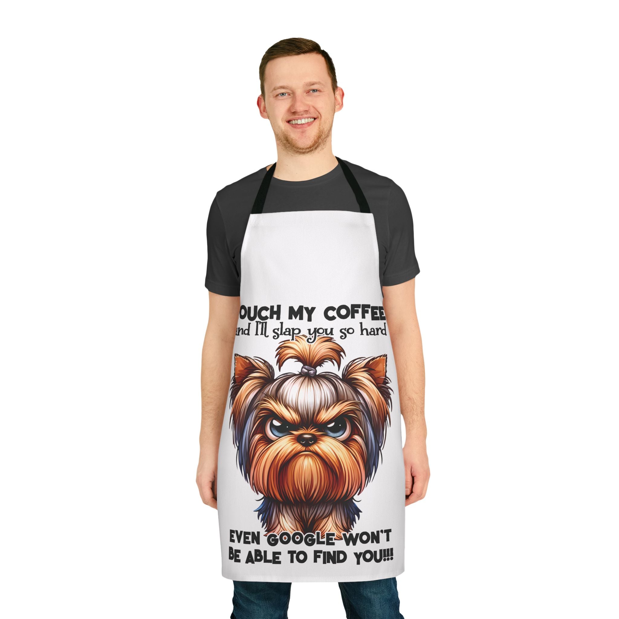 Funny Dog Apron, Touch My Coffee Dog Apron, Dog LoverApron, Humorous Dog Gift, Apron with Dog, Dog Apron Gift