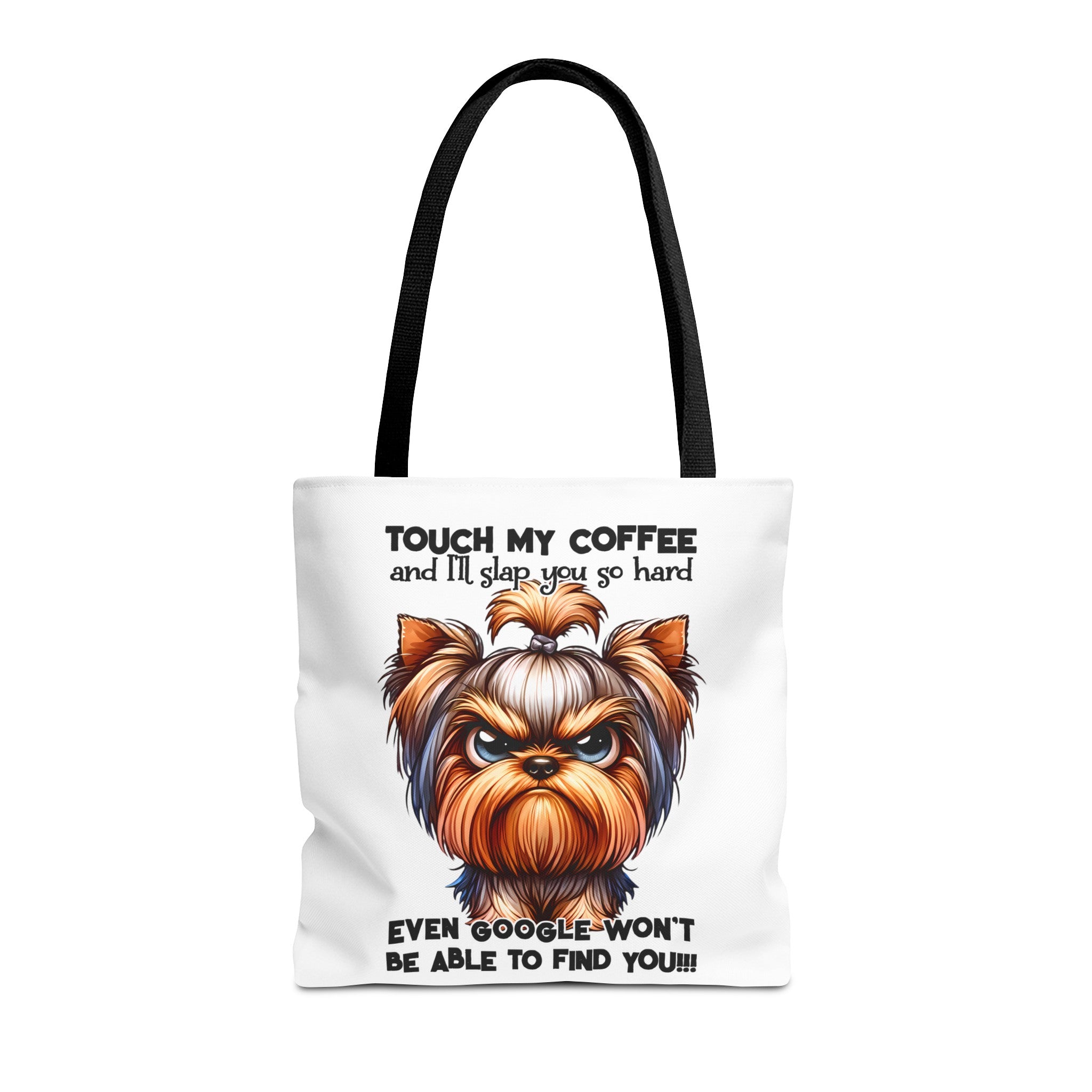 Funny Dog Tote Bag, Coffee Lover Tote Bag, Humorous Dog Art Tote, Cute Yorkshire Terrier Design, Unique Gift for Dog OwnersTote Tote Bag