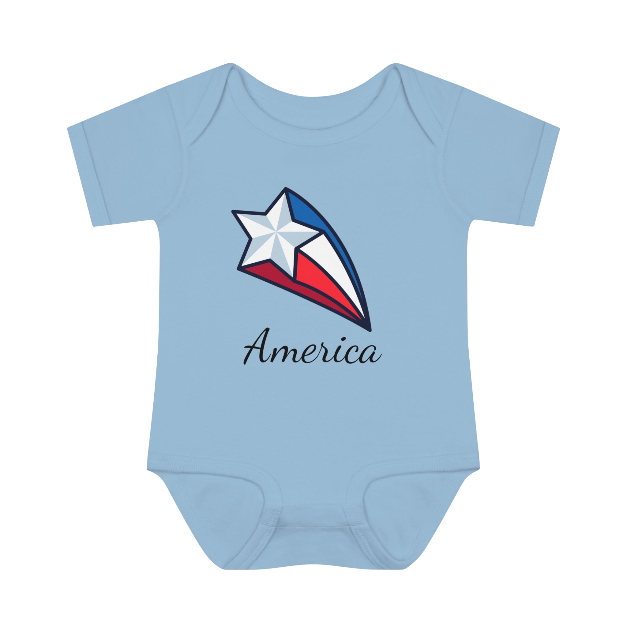 America American Flag Star Baby Bodysuit