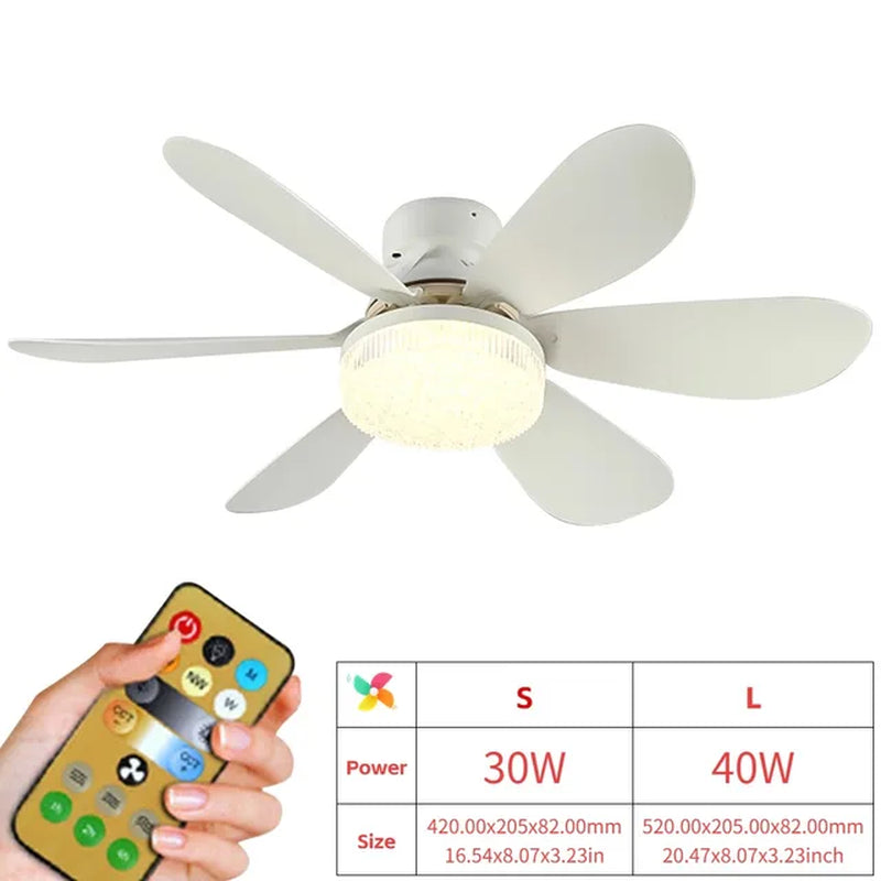 Socket Fan Lamp E26/E27 Base Wireless Remote Control LED Bulb Ceiling Fan Replacement for Bedroom Living Room Kitchen Balcony