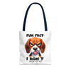 Fun Fact Dog Tote Bag, Funny Dog Tote Bag, Cute Dog Tote Bag, Animal Lover Tote Bag, Gift for Dog Lovers, Novelty Tote Bag Tote Tote Bag