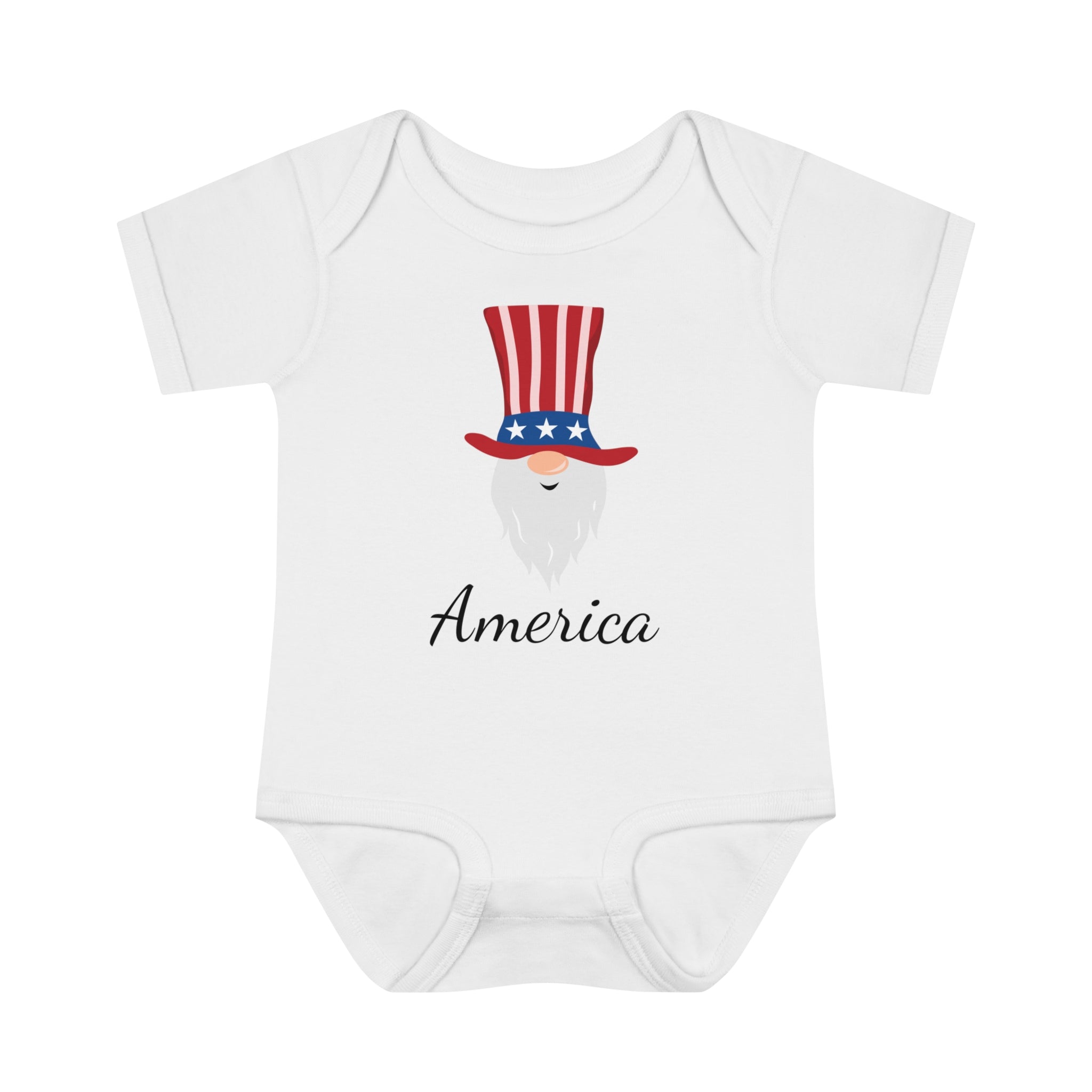 America Design Gnome Baby Bodysuit