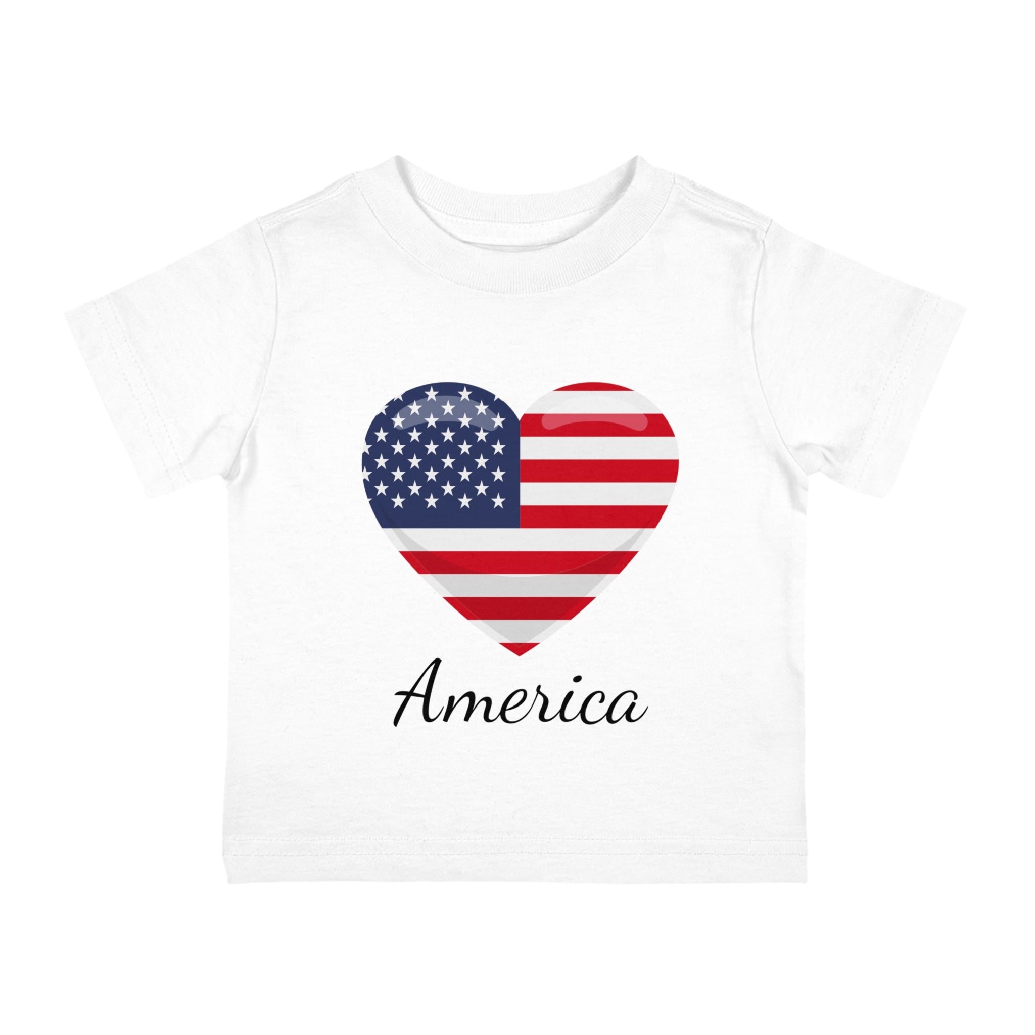 America Big Heart Infant Shirt, Baby Tee, Infant Tee