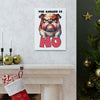 Funny Angry Bulldog Wall Art, The Answer Is No Poster, Humorous Pet Decor, Cute Dog Artwork, Pet Lover Funny Gift, Canvas Gallery Wrap Canvas Gallery Wraps