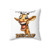 Funny Giraffe Pillow, Decaf Joke Design, Unique Cartoon Animal Cushion, Humorous Decorative Throw Pillow, Fun Home Decor Gift Spun Polyester Square Pillow