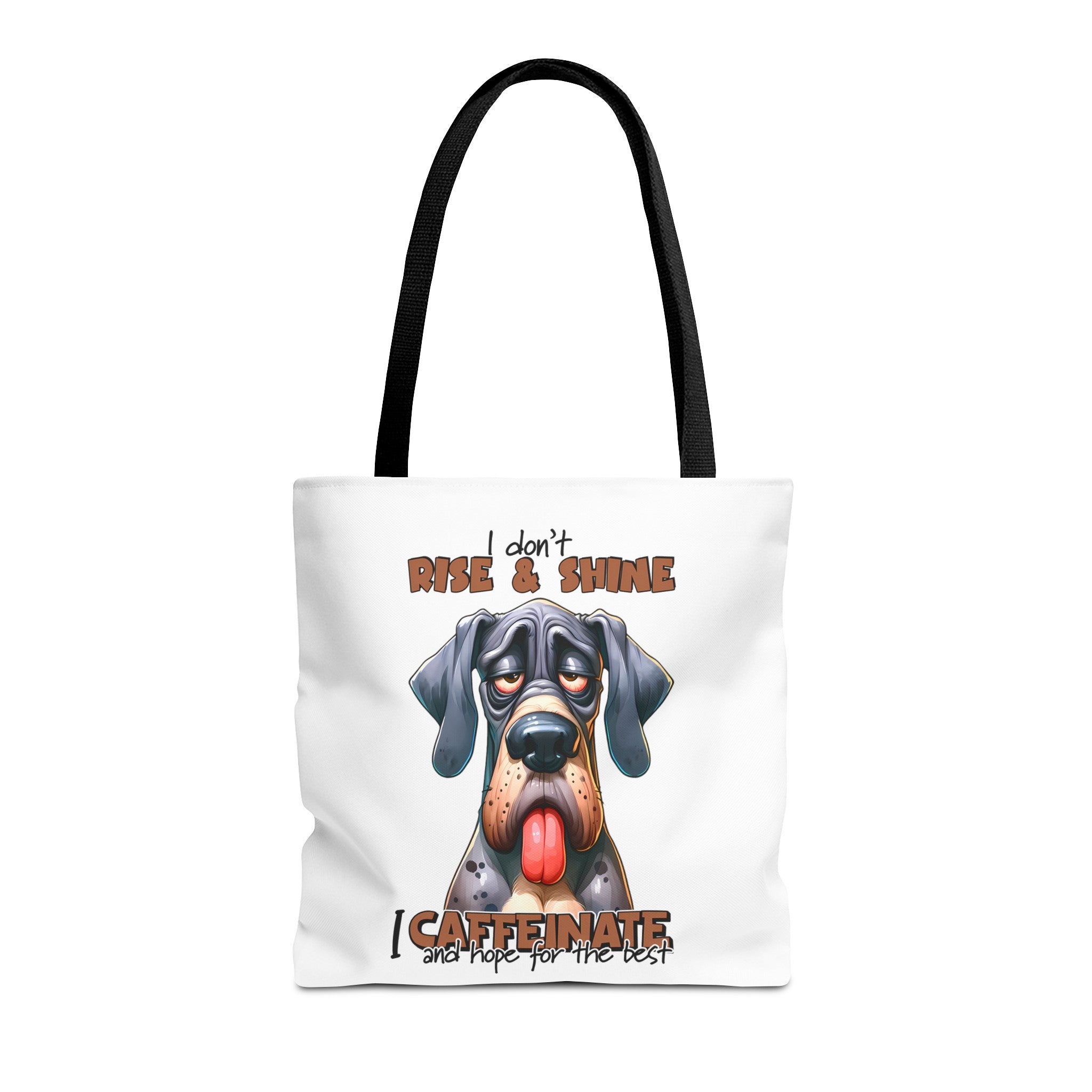 Funny Dog Tote Bag, I Don't Rise and Shine I Caffeinate, Dog Lover Gift, Cute Dog Print Tote, Coffee Lover Bag, Funny Quote Bag Tote Tote Bag