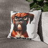 Funny Angry Dog Art Pillow, No Coffee No Workee Pillow Cover, Humor Pillow Case, Dog Lover Gift, Decorative Cushion, Home Decor Spun Polyester Square Pillowcase