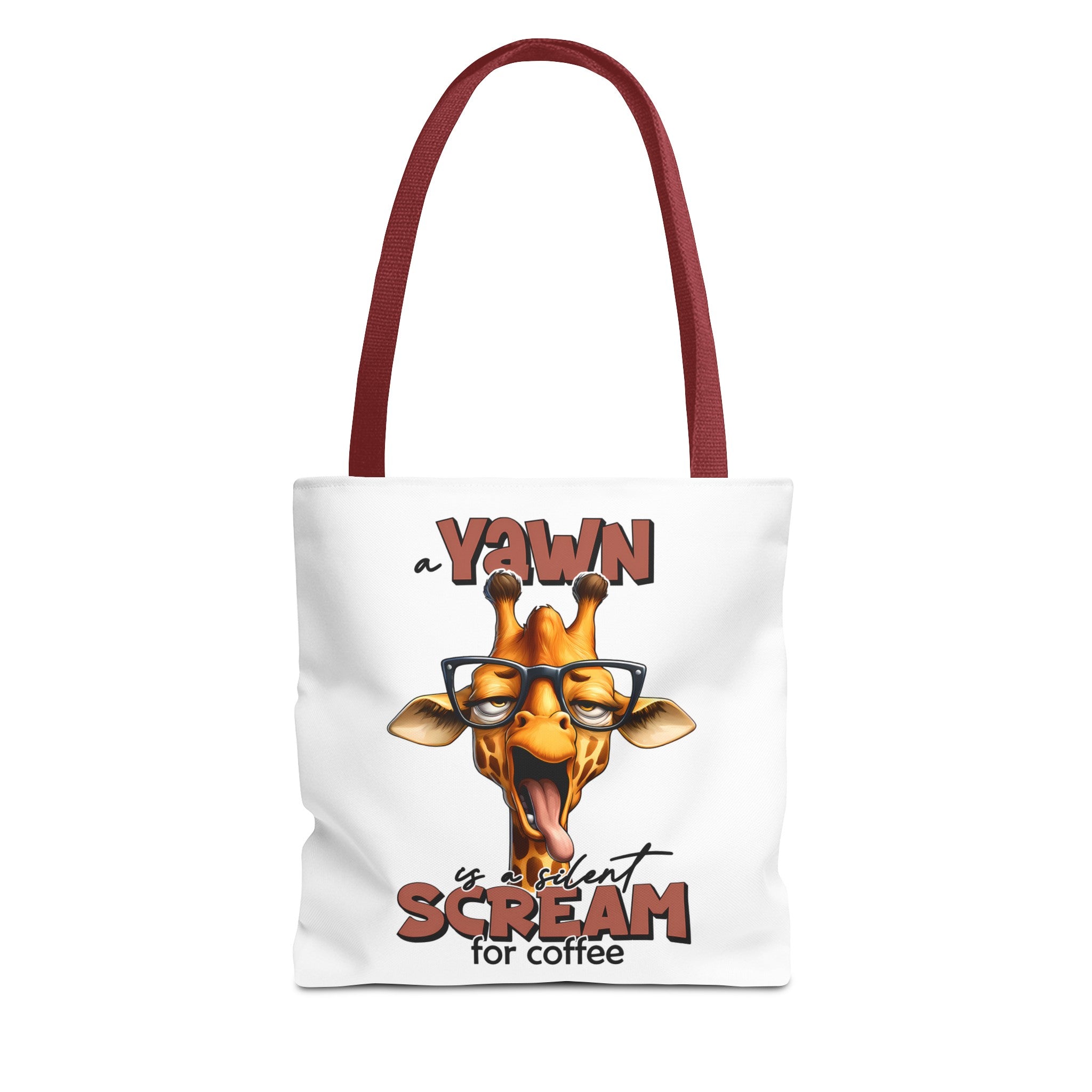 Funny Giraffe Tote Bag, A Yawn is a Silent Scream for Coffee, Cute Animal Tote, Quirky Tote Bag, Coffee Lovers Gift, Unique Tote Bag Tote Tote Bag