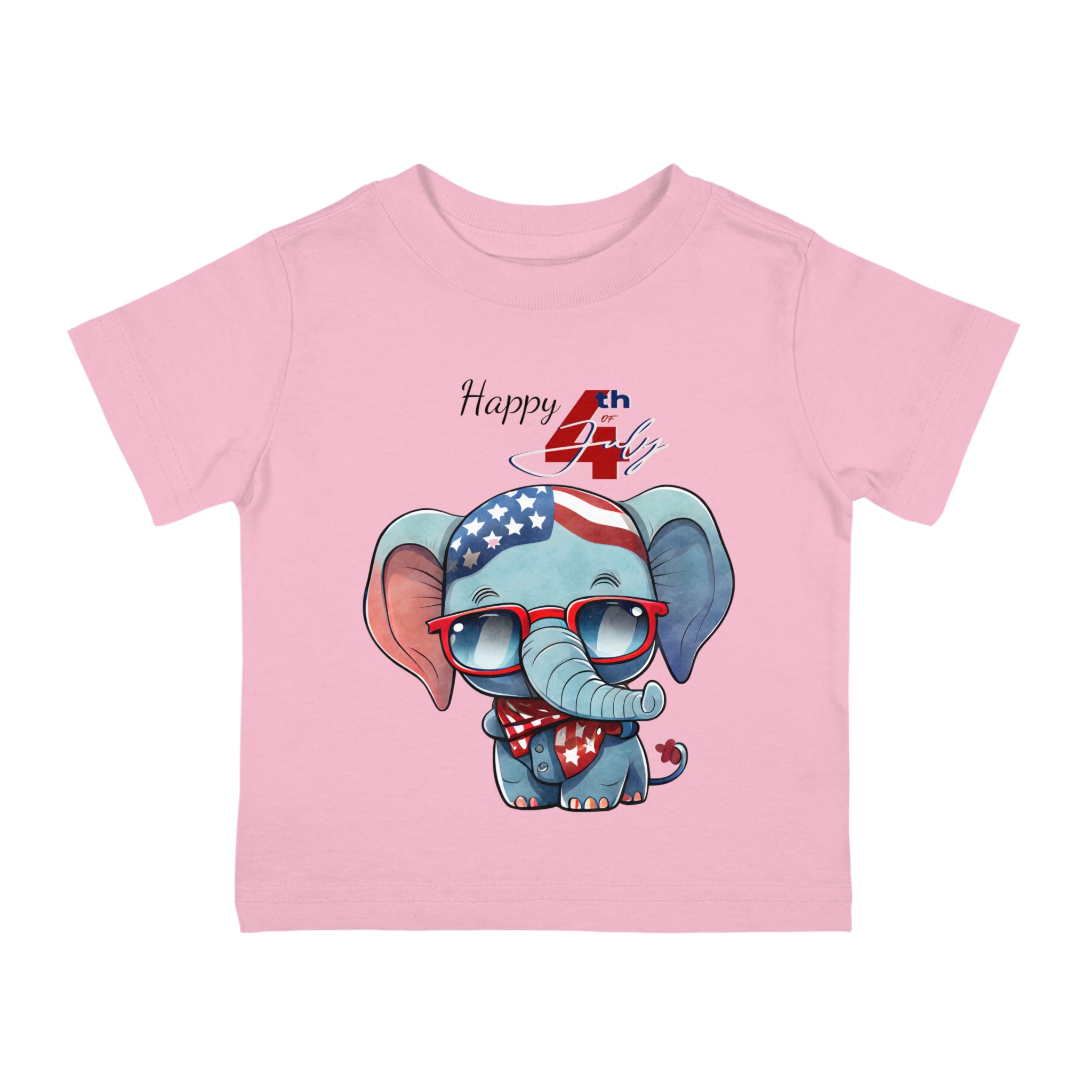 Happy 4th of July Elephant design Infant Shirt, Baby Tee, Infant Tee