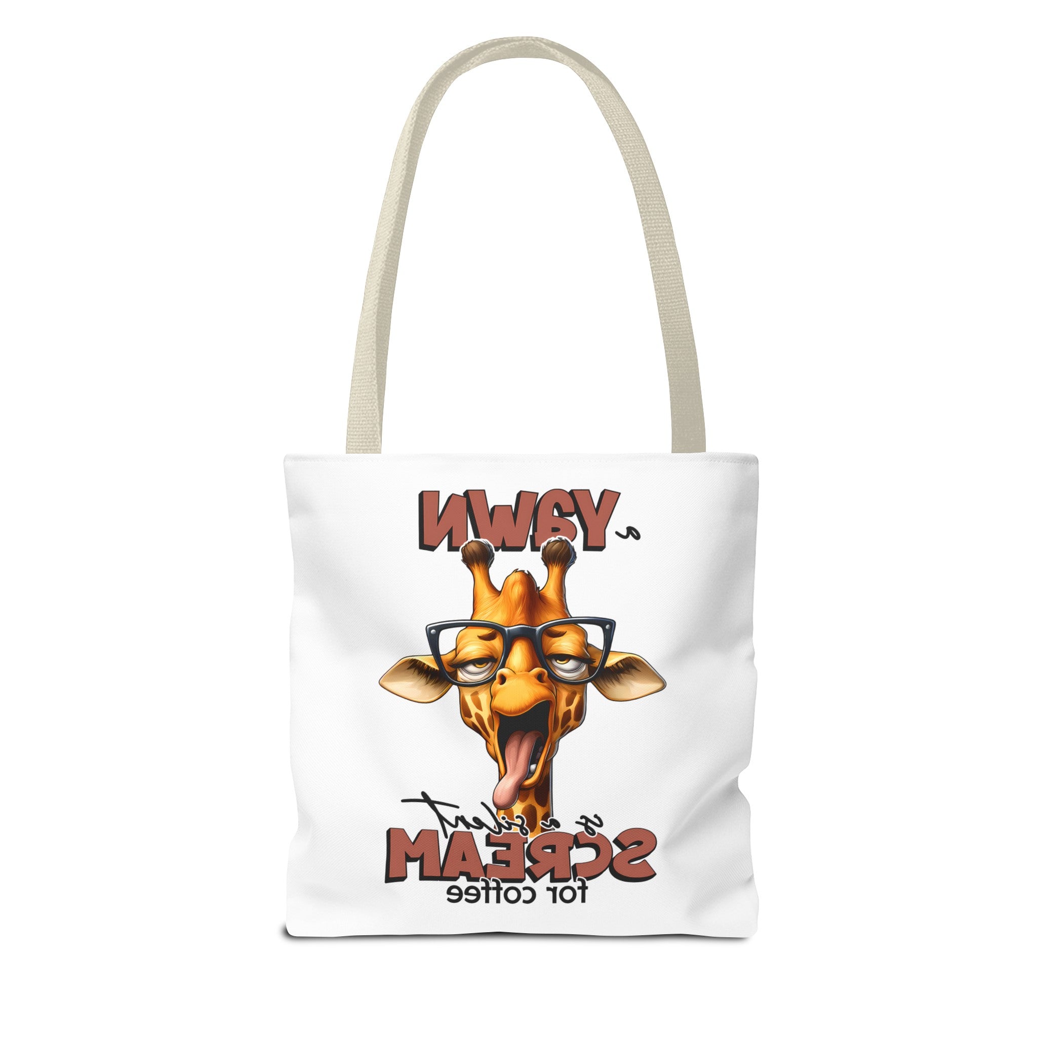 Funny Giraffe Tote Bag, A Yawn is a Silent Scream for Coffee, Cute Animal Tote, Quirky Tote Bag, Coffee Lovers Gift, Unique Tote Bag Tote Tote Bag