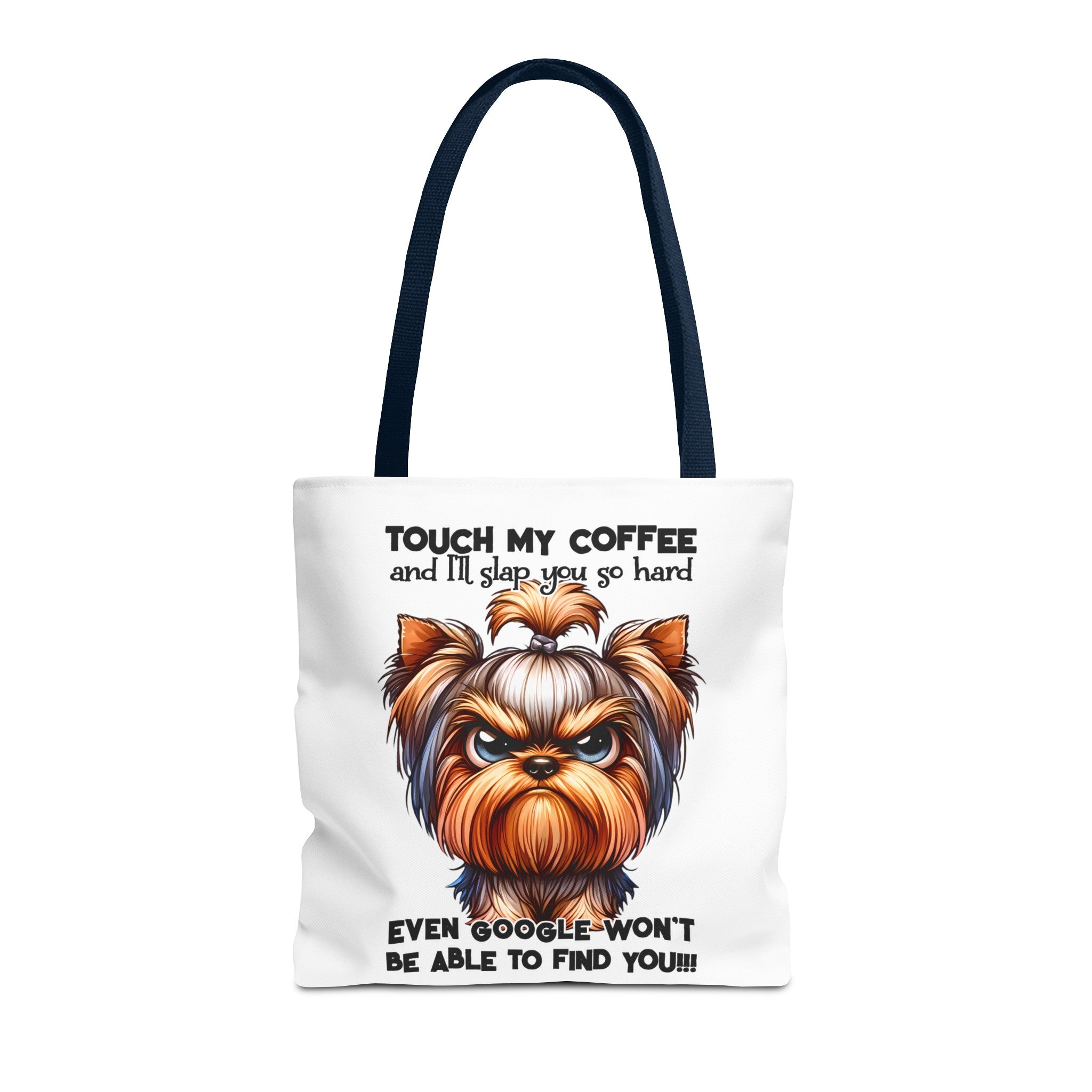 Funny Dog Tote Bag, Coffee Lover Tote Bag, Humorous Dog Art Tote, Cute Yorkshire Terrier Design, Unique Gift for Dog OwnersTote Tote Bag