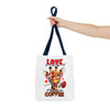 Love Is In The Air Giraffe Tote Bag, Cute Coffee Lover Giraffe Tote Bag, Funny Giraffe With Rose Tote Bag, Valentine's Day Gift Tote Bag Tote Tote Bag