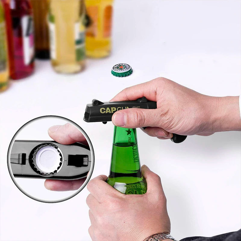 1Creative Portable Beer Opener Cap Gun Bottle Opener Beer Bottles Open Capgun Drinking Opening Shooter Bar Outdoor Celebration