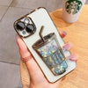 Glitter Quicksand Cup Case for Iphone 13 Pro Max 14 Pro 12 11 15 Clear Camera Film Protector Phone Cover for Iphone 14 Pro Max