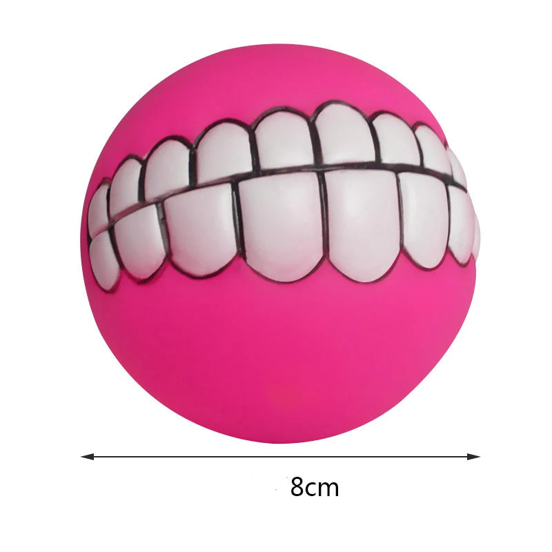 Pet Dog Ball Teeth Funny Trick Toy – Interactive Squeaky Chew Ball for Dogs and Puppies!