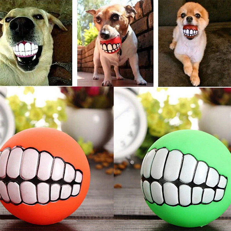 Pet Dog Ball Teeth Funny Trick Toy – Interactive Squeaky Chew Ball for Dogs and Puppies!