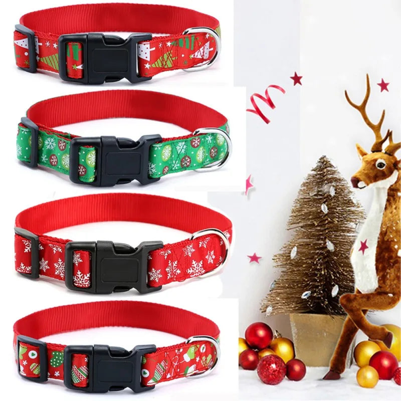 Christmas Dog Collar - Adjustable & Festive Gift for Small Dogs and Puppies