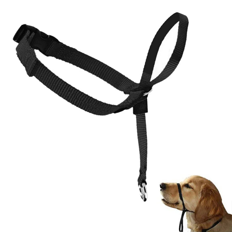 Dog Head Harness Collar – Adjustable Muzzle & Leash Combo