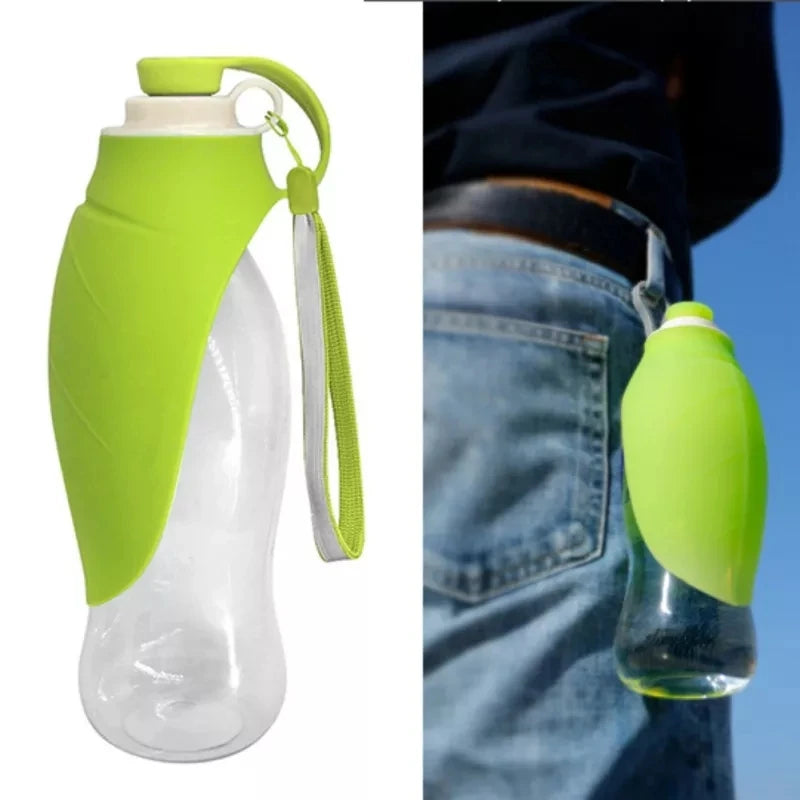 580ml Sport Portable Pet Water Bottle with Silicone Bowl – Hydration on the Go!