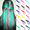 Synthetic 22 Inch Strands of Hair on Hairpins Long Straight Hair Extension Colorful Hair Clip Girl Natural Rainbow Hair