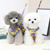 Summer Dog Harness Flower Dress Set