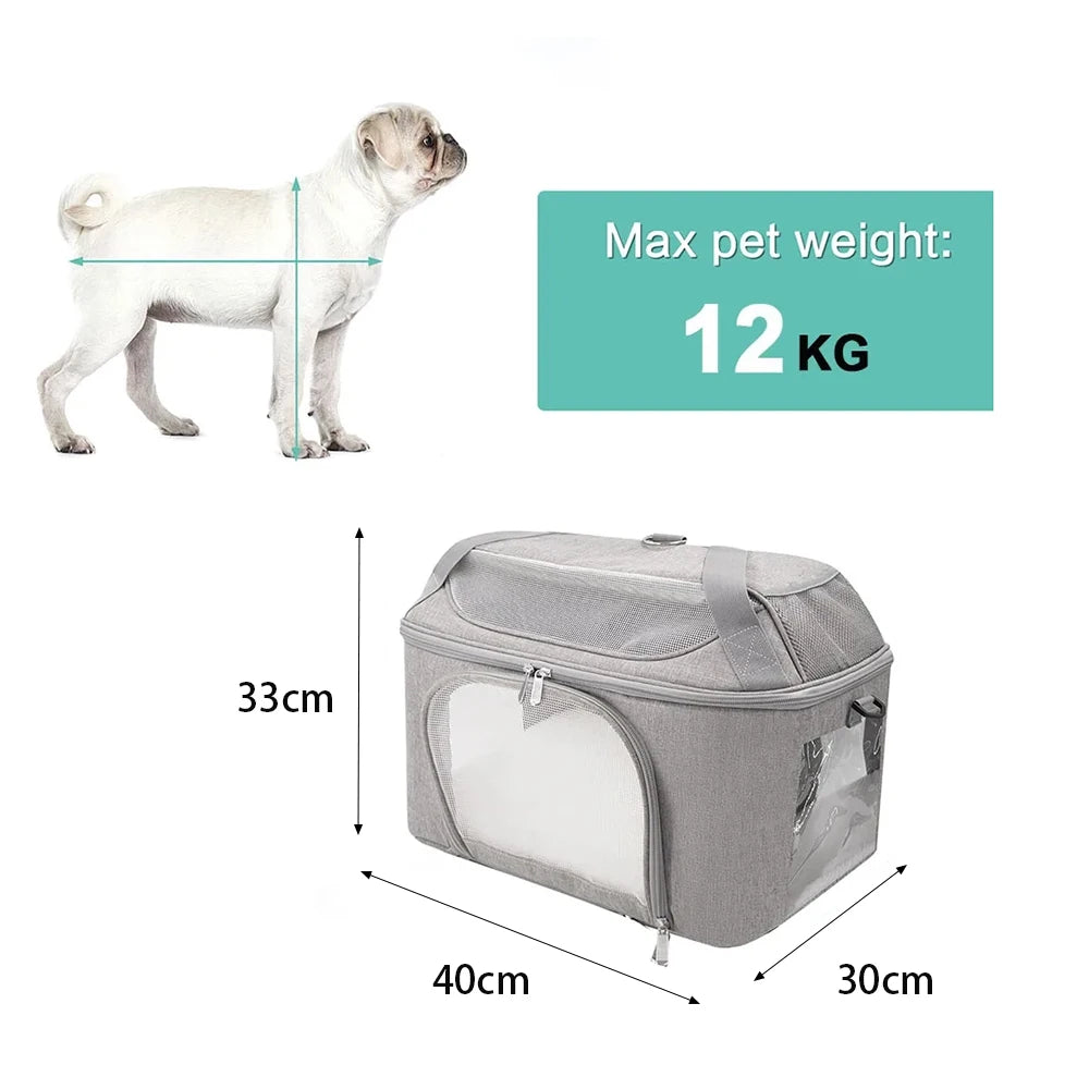 Portable Dog Carrier Hand Bag – Breathable Mesh Travel Backpack for Small Dogs & Cats