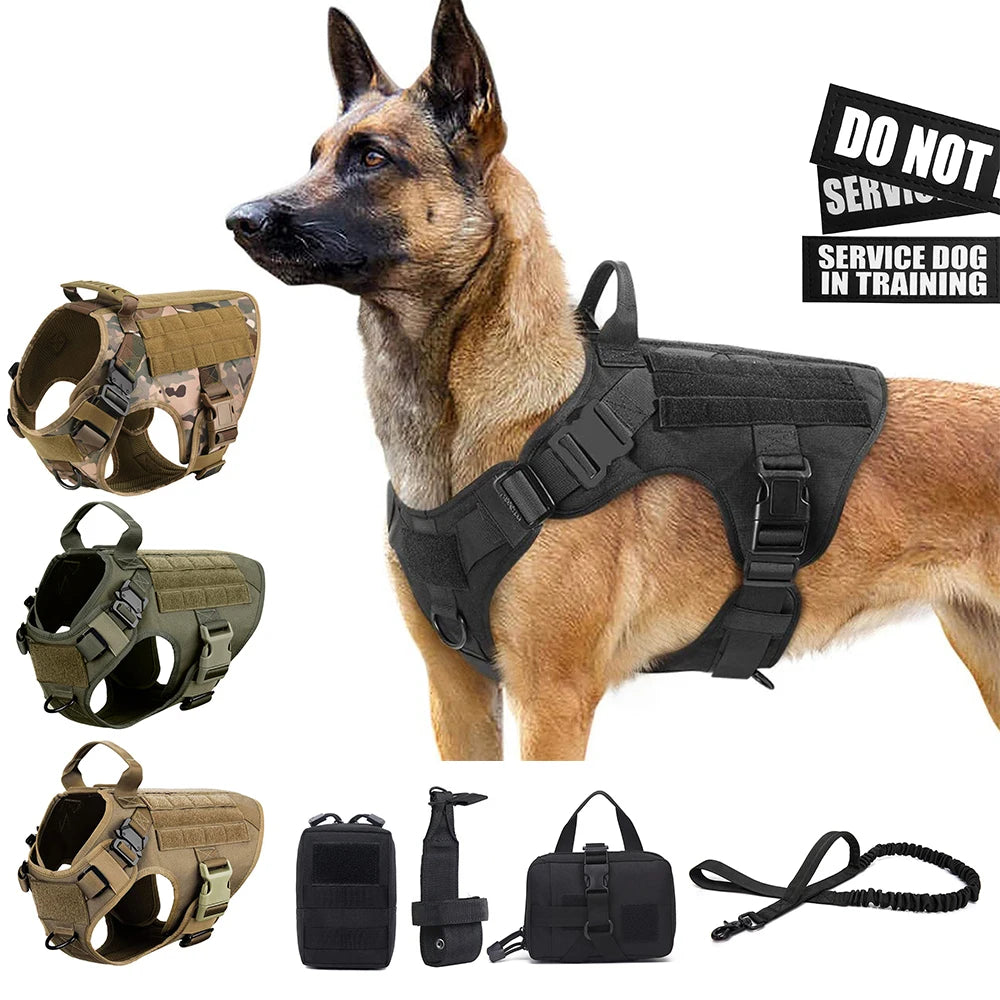 Tactical Dog Harness & Leash Set for All Breeds – Maximum Control & Comfort