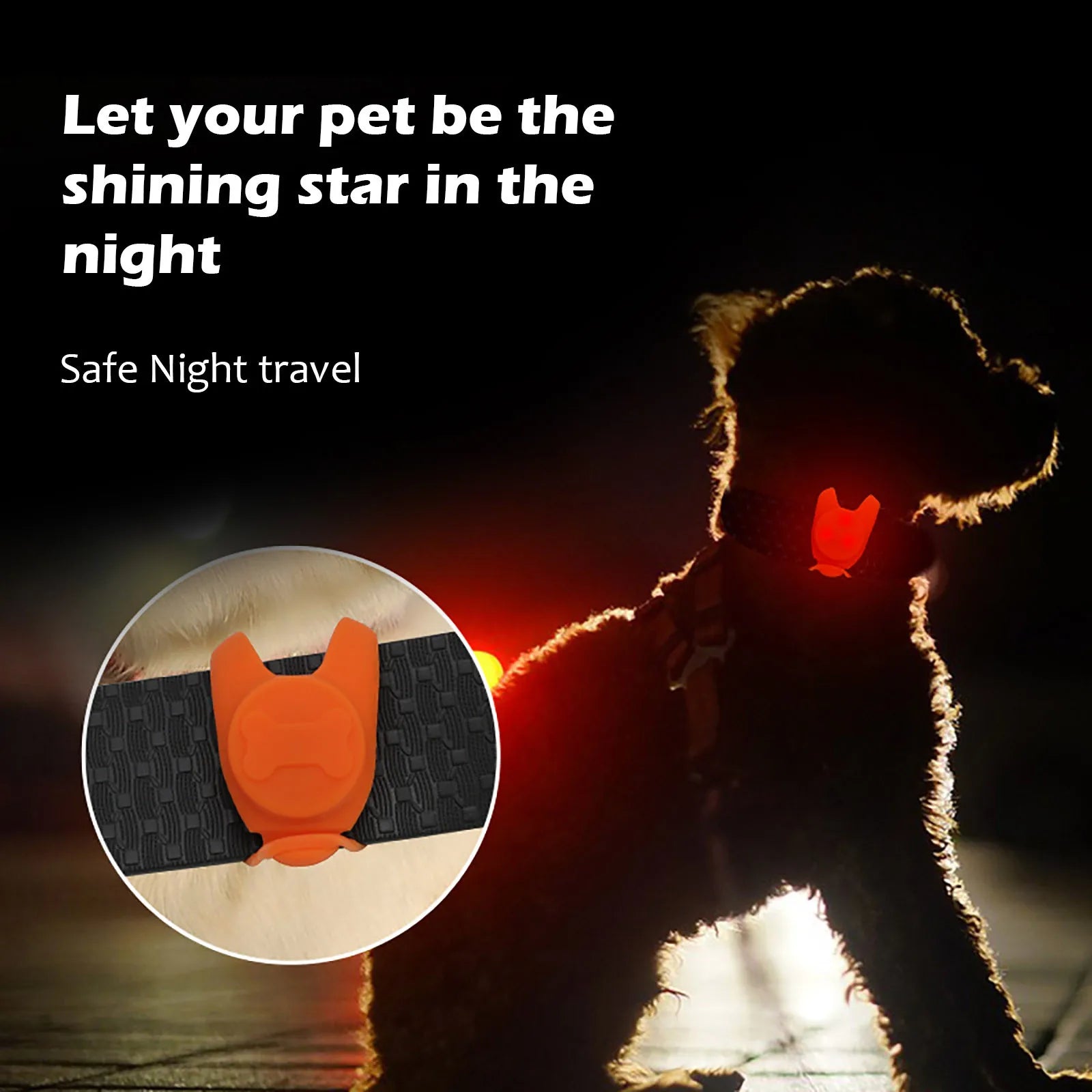 1pc Pet Dog Night LED Flashlight Collar Pendant - Keep Your Pets Safe and Stylish!