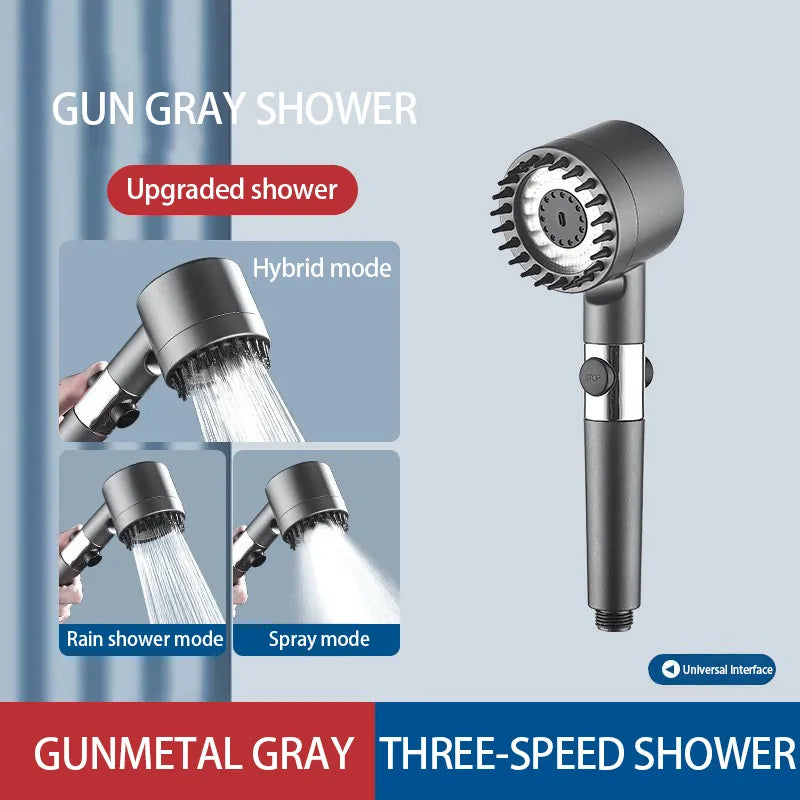 High-pressure Shower Head with 3-mode Adjustable Spray
