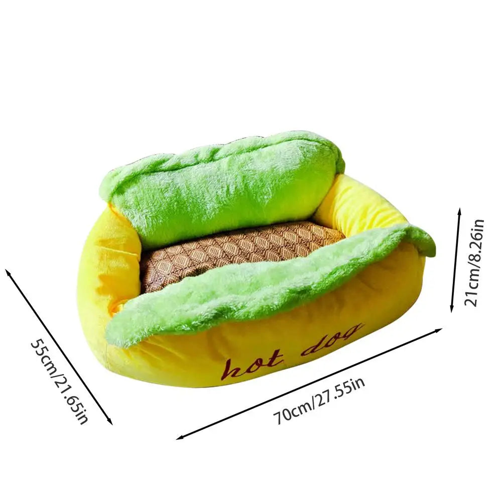 Warm Winter Dog Bed | Hot Dog Shaped | Zippered & Anti-Slip for Small to Large Dogs