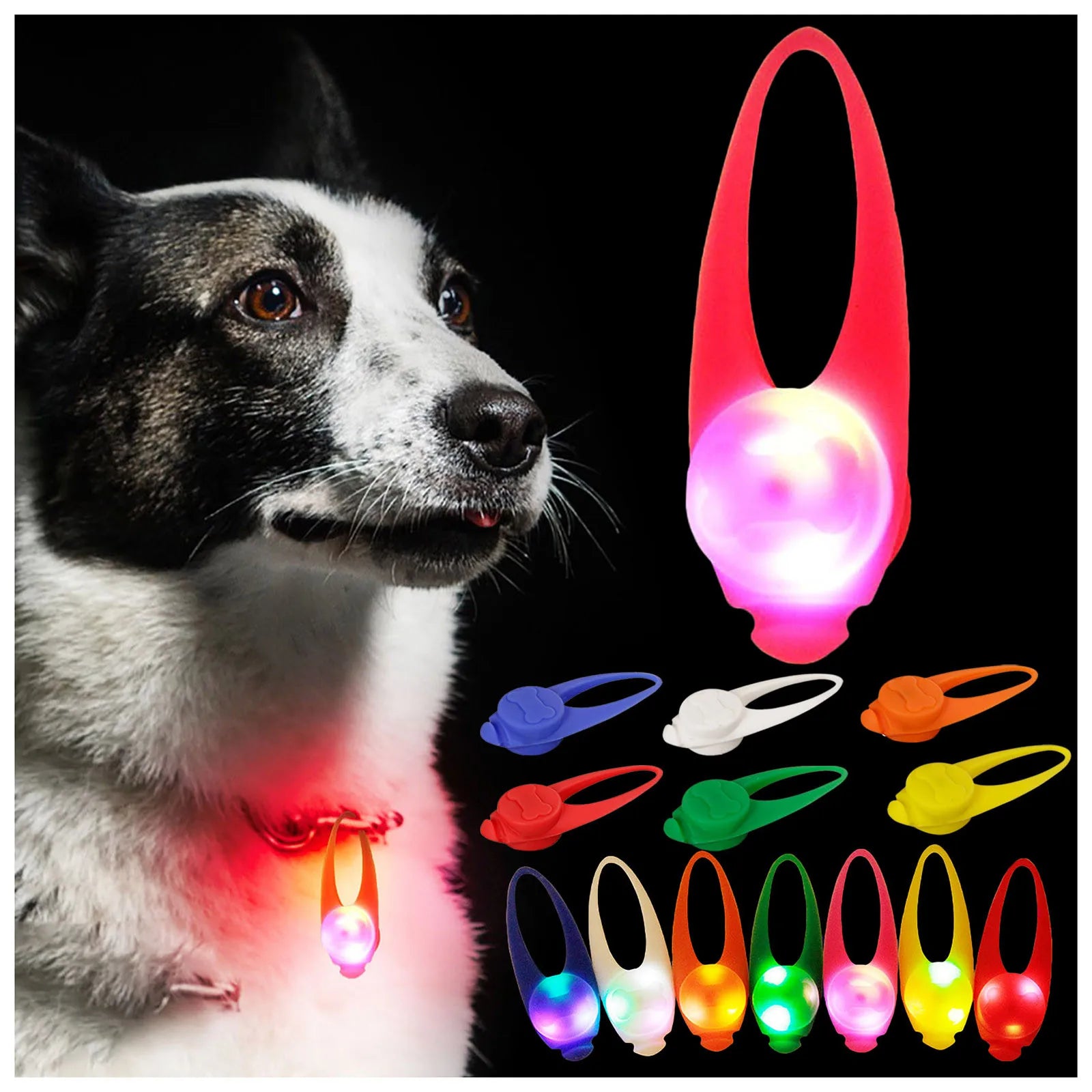 1pc Pet Dog Night LED Flashlight Collar Pendant - Keep Your Pets Safe and Stylish!