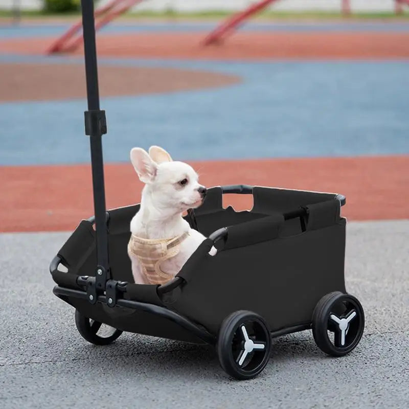 Folding Stroller for Dog Cat Carrier Pet Carriage 4 Wheels Lightweight Trolley for Travelling, Shopping & Walking