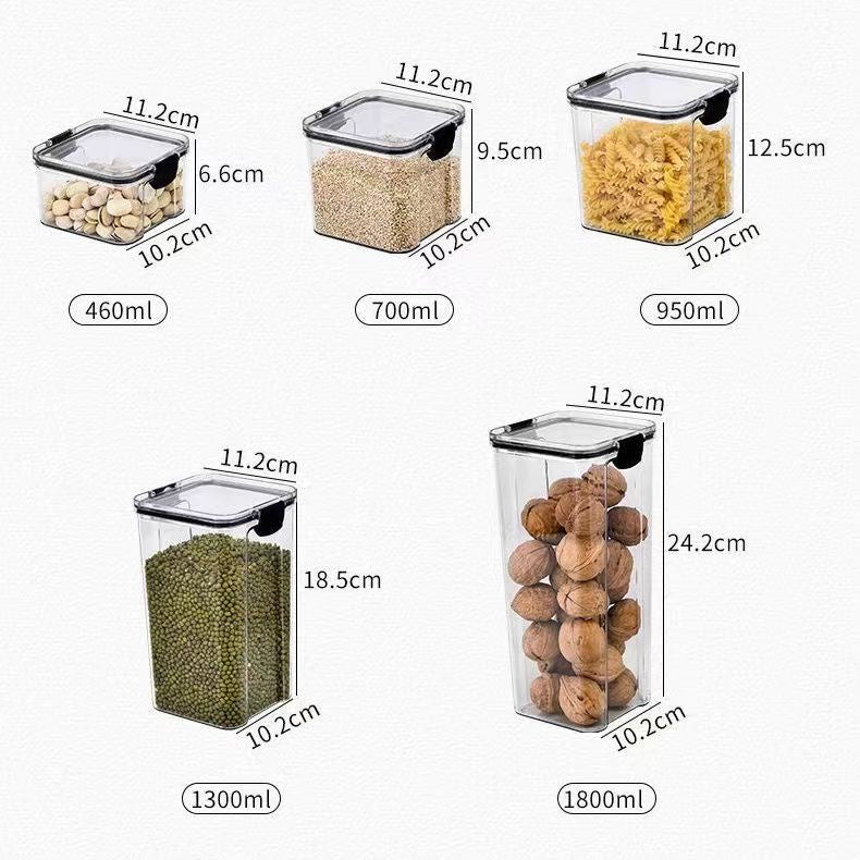 Airtight food storage container with lids
